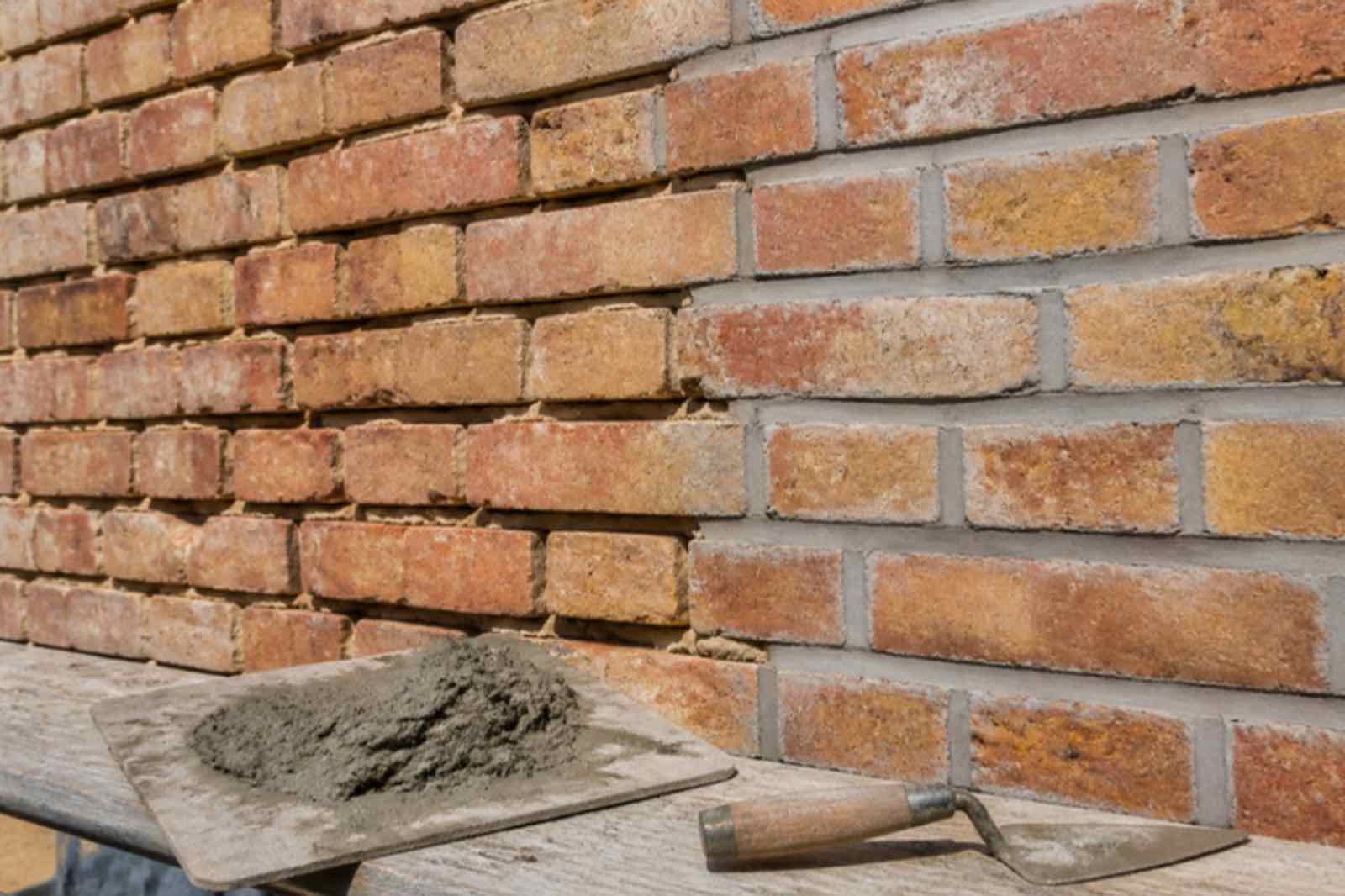 Omfugning af mur med udkradsede fuger og ny mørtel